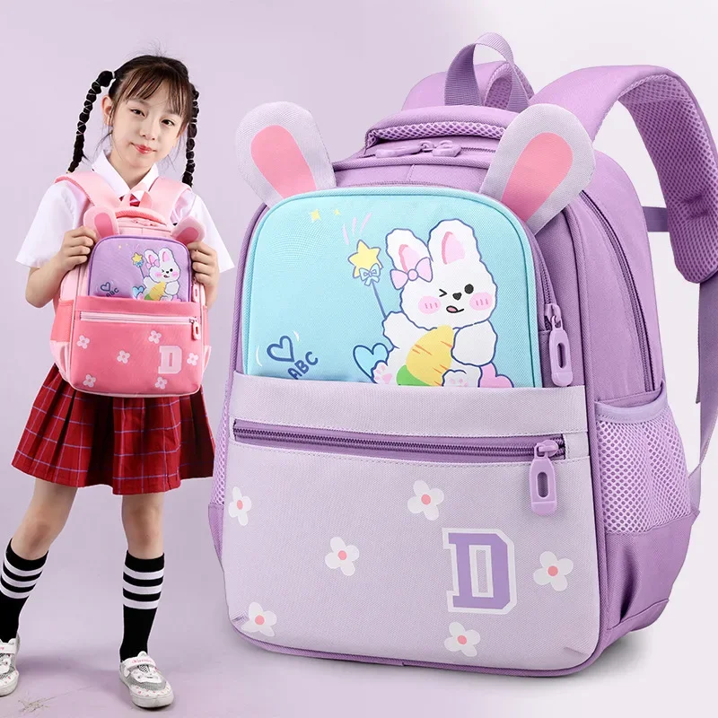 Schoolbag for Toddlers, Boys and Girls Kindergarten Daily Backpack Baby Light Cute Cartoon Rabbit Dinosaur