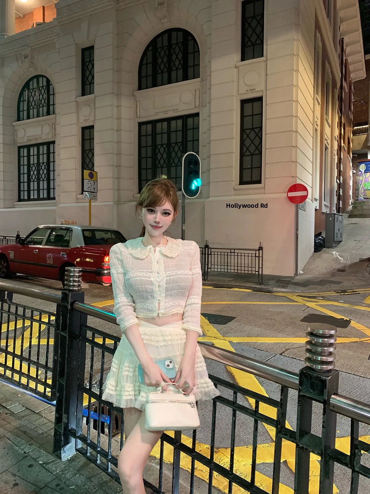 

Original Long Sleeve Neon Sweetheart Women's Chiffon Shirt Sparkling Diamond Mesh Top Age-Defying Polyester Fiber Slim Fit