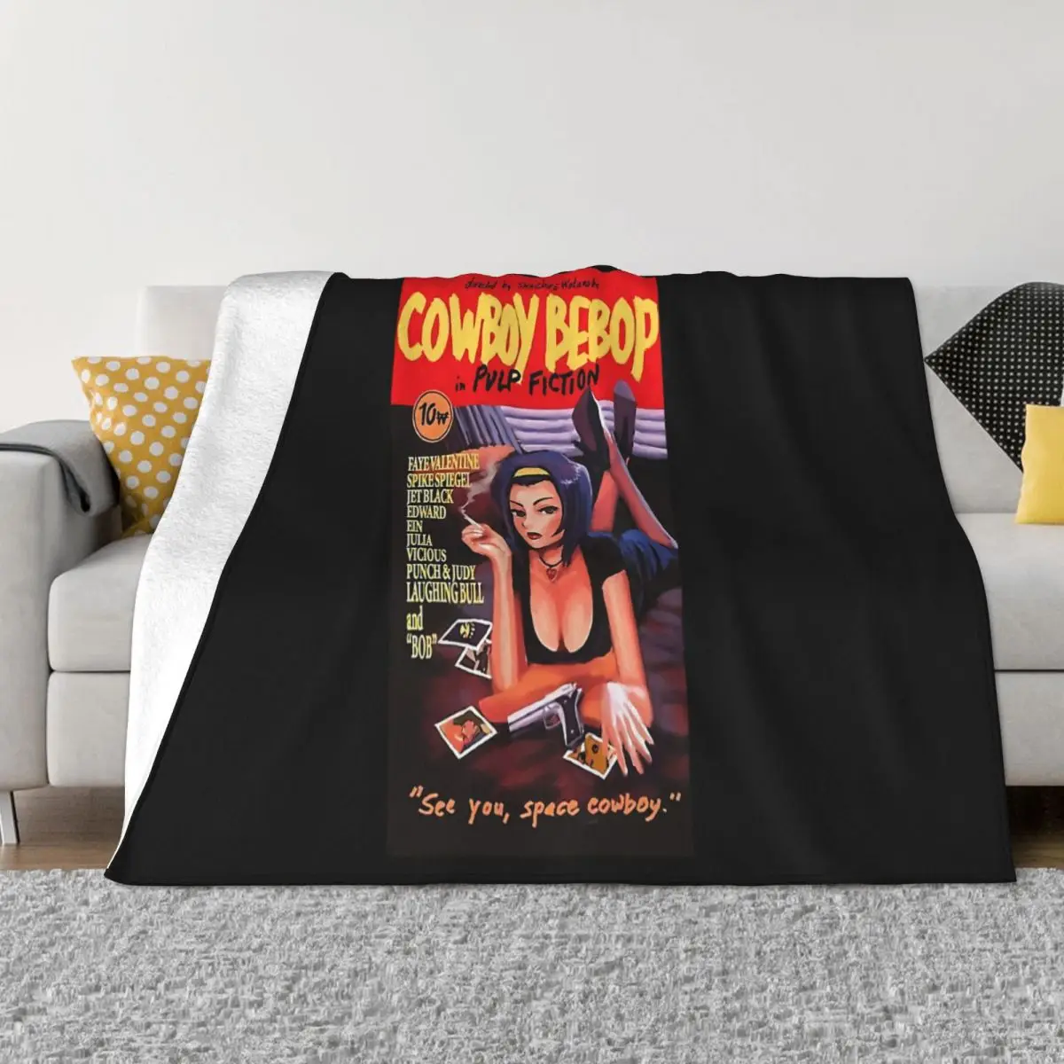 Cowboy Bebop S For Men Faye Valentine Pulp Fiction Outing S RoundSummer Cotton Clothing Throw Blanket