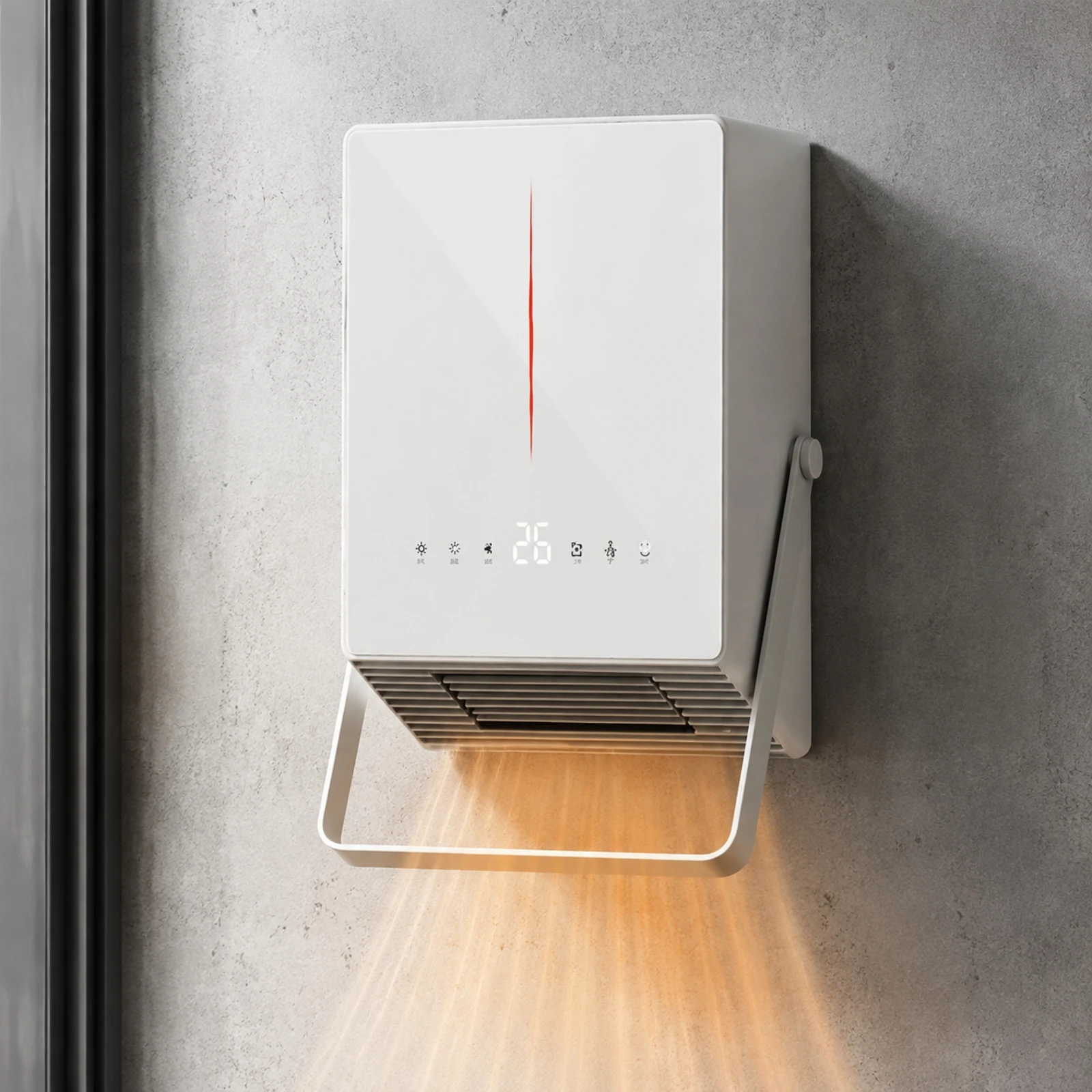 Wall-Mounted Portable Fan Heater Fast Heating PTC Space Heater Compact Energy Efficient for Indoor Areas, Bathroom
