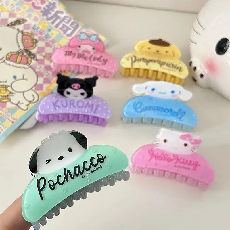 

Sanrio Hello Kitty Hairpin Kuromi Cute and Sweet My Melody Back of Head Shark Clip Cinnamoroll Kawaii Hair Accessories Gift