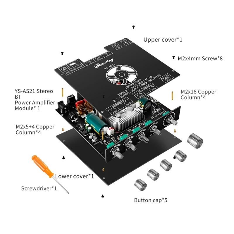 220WX2 + 350W TPA3255 YS-AS21 2,1 Kanal Bluetooth-kompatibel Digital Power Verstärker Modul DC18-38V Hohe Subwoofer
