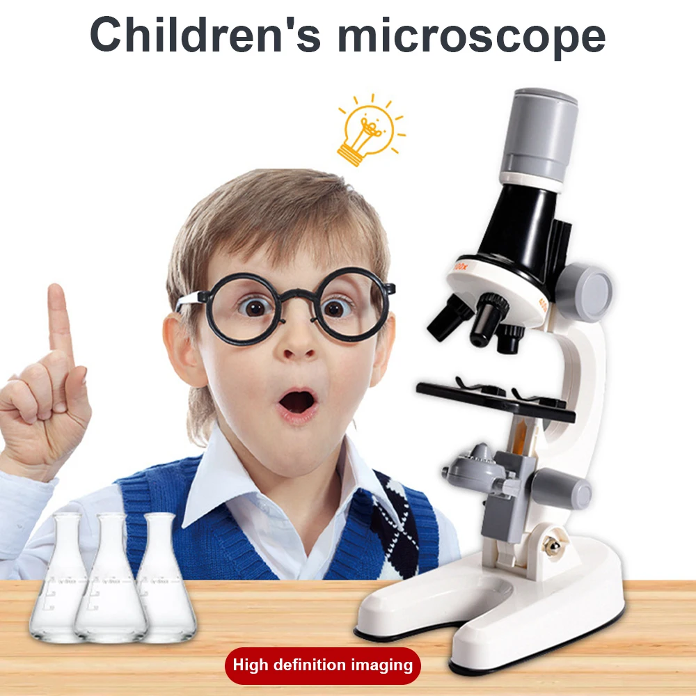 Bambini Microscopio Biologia Lab LED 1200x Kit di esperimenti scientifici scolastici Educazione Giocattoli scientifici Regali per bambini Scienziato
