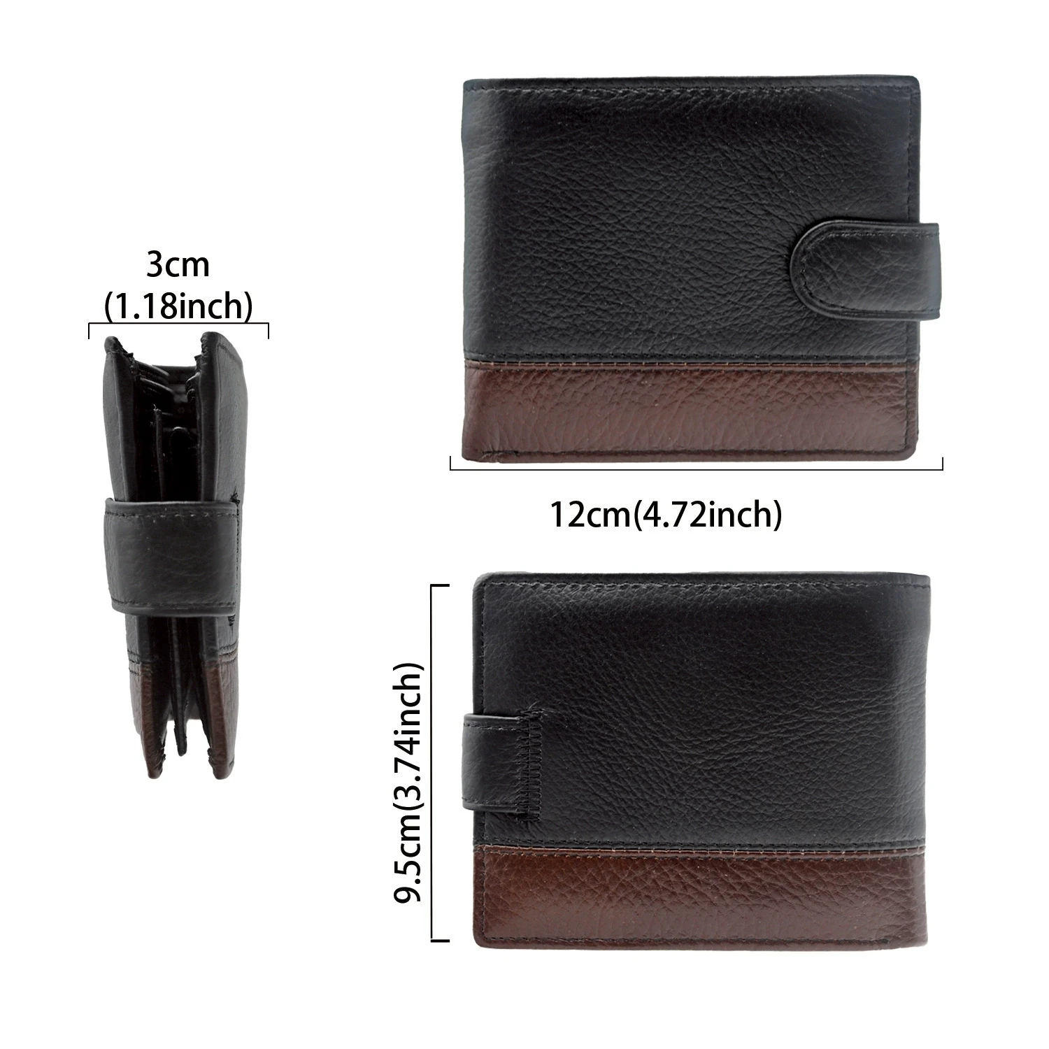 رجل قصير محفظة جلدية حقيقية حامل بطاقة الموضة محفظة نسائية للعملات المعدنية البسيطة الذكور جلد البقر الحقيقي مخلب مع صندوق