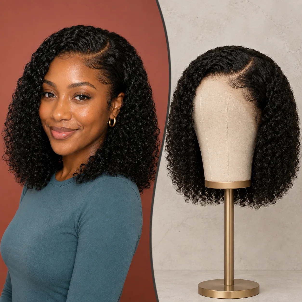 TIMOPOL 13x4 HD Lace Front Jerry Curl 100% Human Hair Wig,Natural Black Pre-Plucked Curly Wig with Baby Hair for  Women, Soft Natural Looking Wear and Go Wig