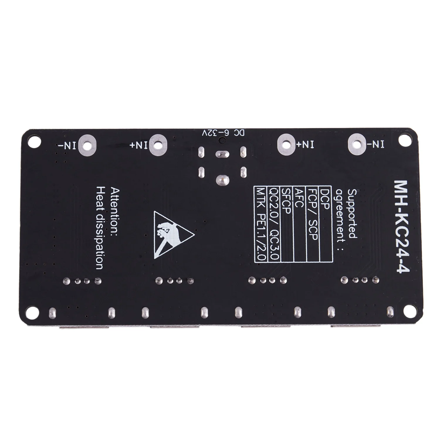 Qc3.0บัคคอนเวอร์เตอร์ USB 4ช่อง Qc2.0 DC-DC แบบกดลงโมดูล6-32V 9V 12V 24V ไปยังบอร์ดวงจรชาร์จเร็ว