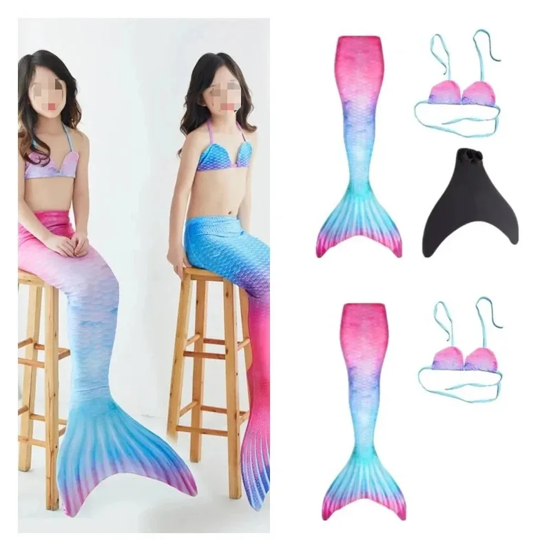 

XT82024 New Kids Adult Swimming tail Girl Mom Cosplay Mermaid Costume Children Party Gift Fantasy Swimsuit With MonXT6@!