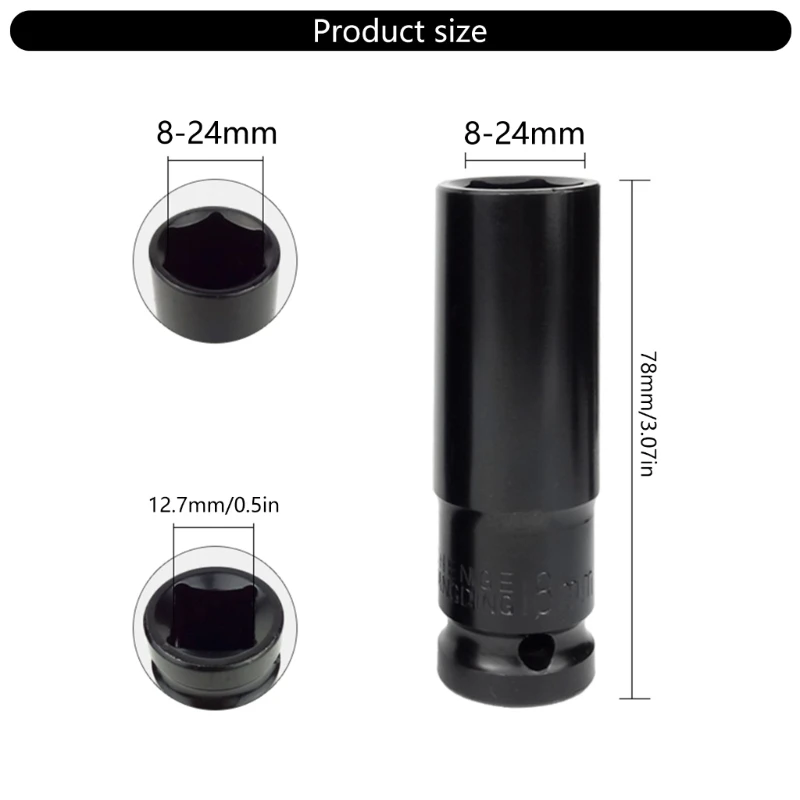 مريح الصناعية 15 قطعة "محرك عميق مجموعة مقابس 8-24 مللي متر أداة صيانة السيارة جودة عالية