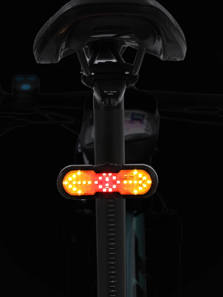 Bike Tail Light Wireless Remote Control Cycling Back Light with Turn Signals & Horn Bike Rear Light Waterproof for Night Riding