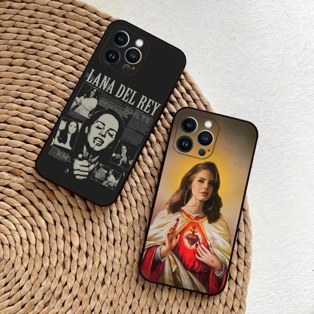 Singer Lana D-Del Rey Phone Case For iPhone 15,14,13,12,11,Plus,Pro Max,XS,X,XR,SE,Mini,8,7 Soft Silicone Black Cover