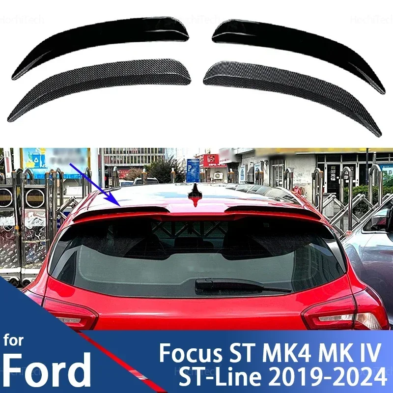 For Ford Focus ST MK4 MK IV ST-Line Hatchback 2019-2024 Rear Window Roof Car Spoiler Wings Black Carbon Adjustment Accessories