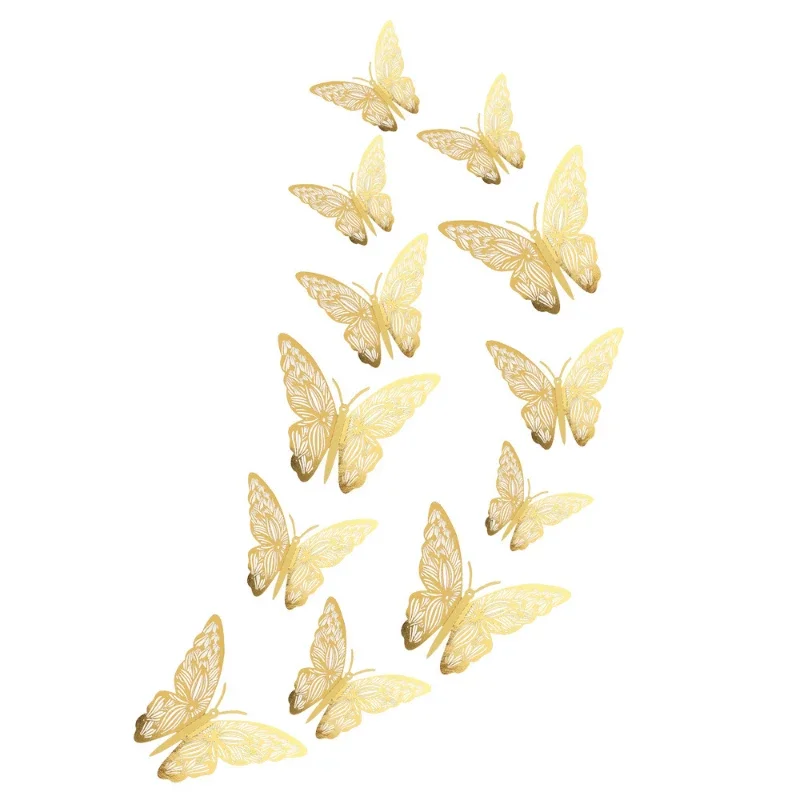 12PCS Butterfly Cake Decor Happy Birthday Cake Toppers Wedding Party Decor Kids Butterfly Cupcake DIY Tools Home Wall Stickers image 6