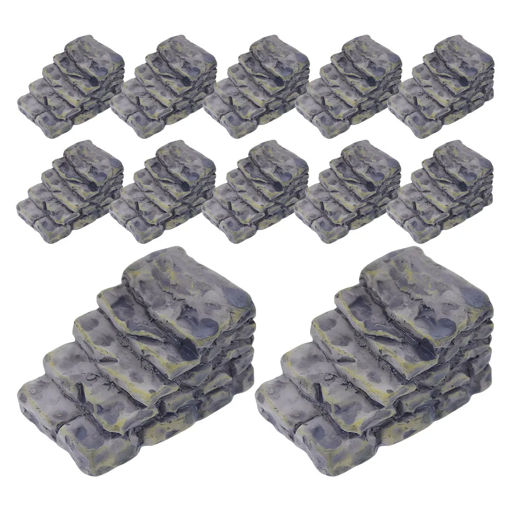 12 миниатюрных каменных ступенек из смолы для сказочного сада, дорожек, микроландшафтов, декора аквариумов, миниатюрные украшения