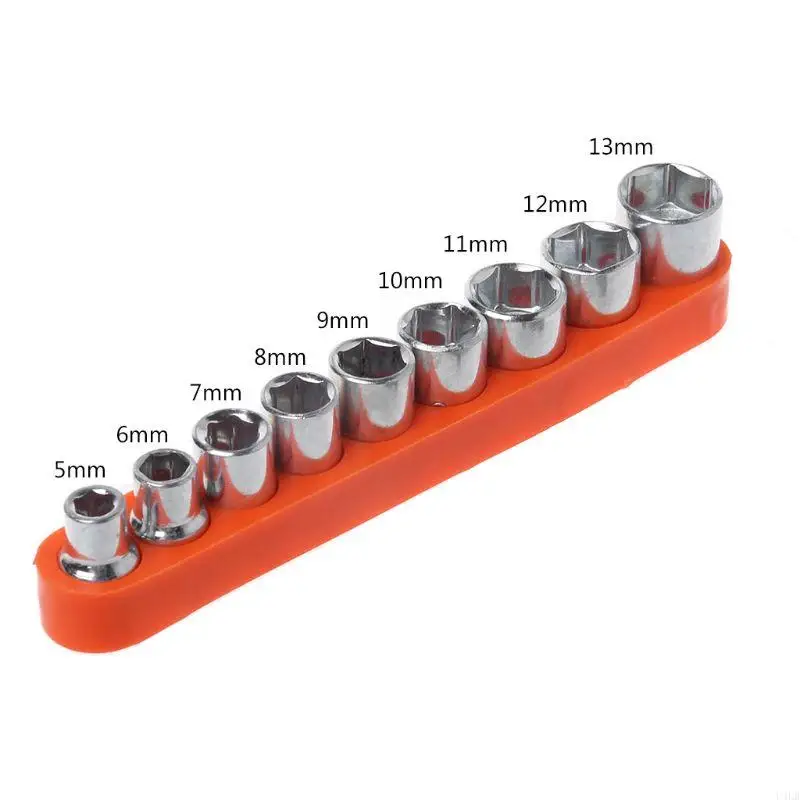 9Pcs/Set Wrench Hexagon for Head DIY Fix Repair Hand Tool 5-13mm Socket Adapter U4LB