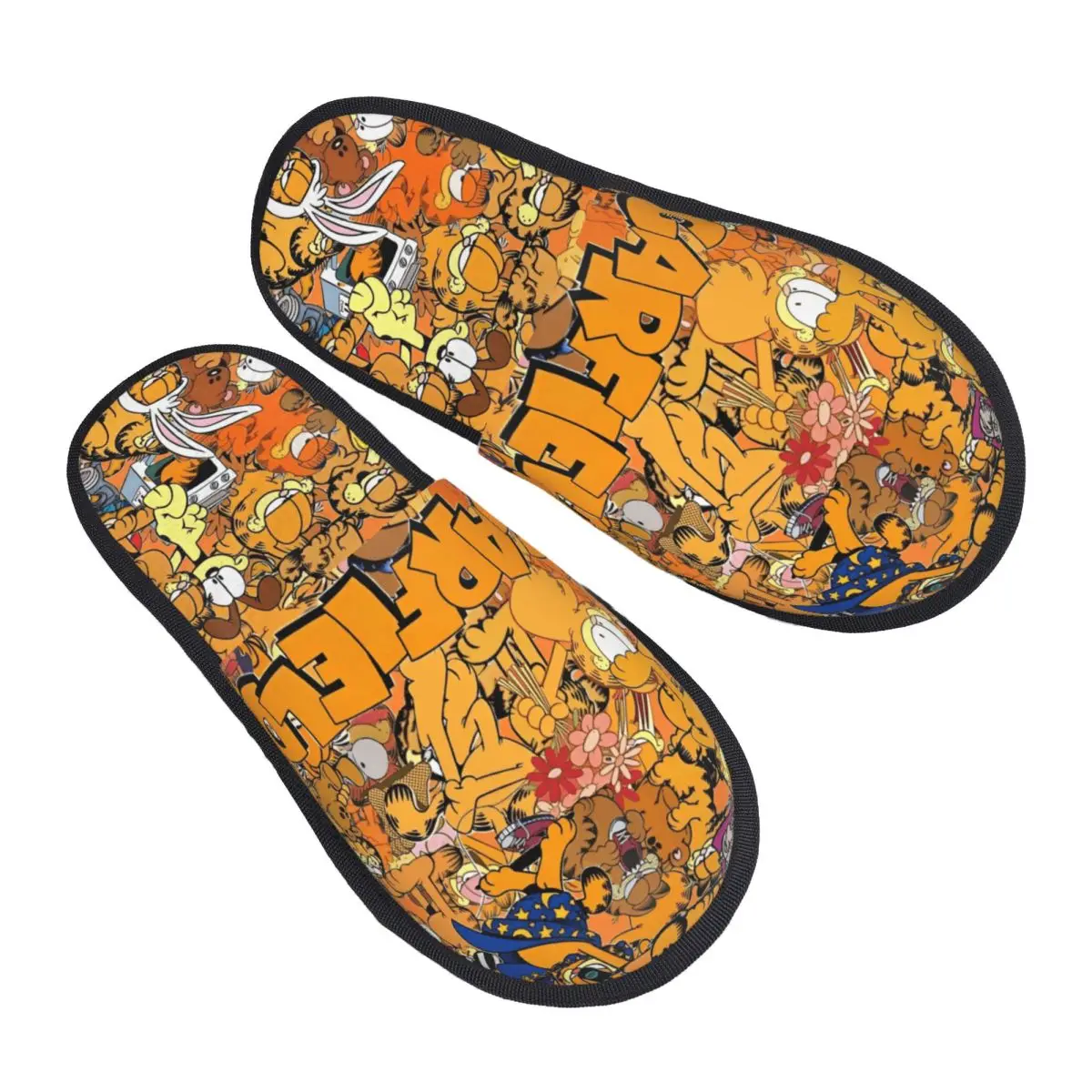 

Lovely Garfields Cat House Cotton Slippers Indoor Soft Household Fur Slides Slippers Non-slip