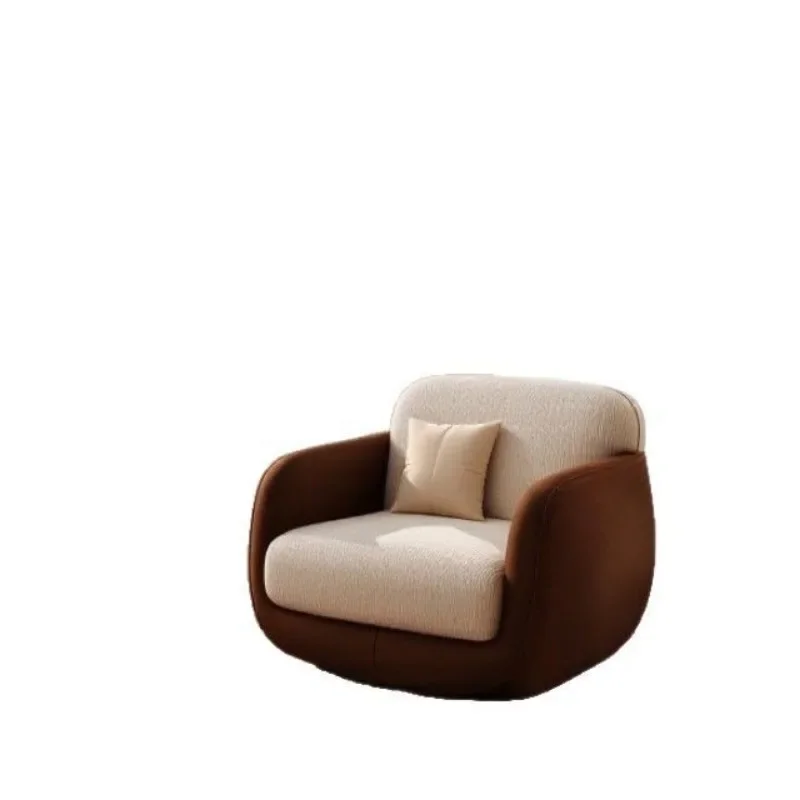 

Beauty salon reception curved sofa, cream wind small apartment living room sofa, simple clothing store lounge area