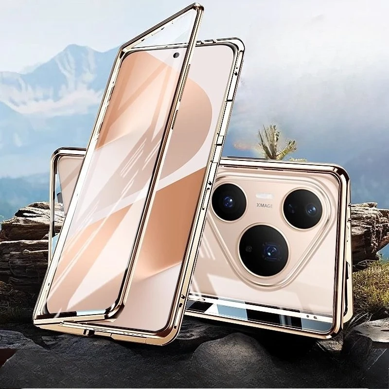

Двусторонний стеклянный чехол для телефона Huawei Pura 80 Pro + Ultra Magnetic Case 360° ° Полная защитная задняя крышка для корпуса Pura 80 Pro