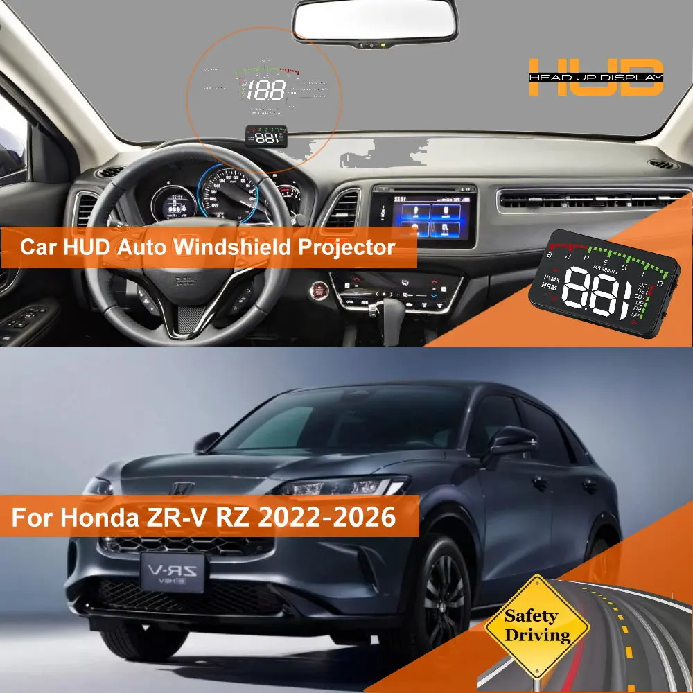 Car HUD Head Up Display For Honda HR‑V RU1-RU5 2015-2021 RV RS1 2021-2026 ZR‑V RZ 2022-2026 Windshield Projector Accessories