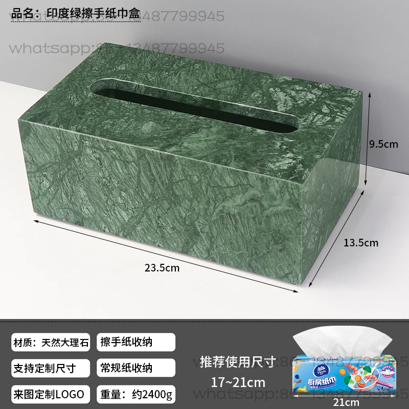 

Natural Marble Tissue Box Nordic Light Luxury Toilet Paper Pumping Carton Ins Style Hotel Living Room Model Room Ornament