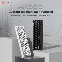 Teclado mecánico AJAZZ AK690 65%, tecla completa, intercambio en caliente, con cable, USB, Plug And Play, luz mixta, 68 teclas, teclado para juegos para ordenador portátil y PC