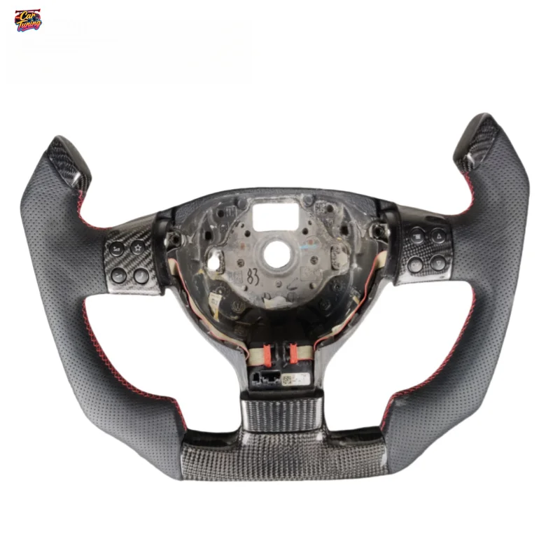 For Volkswagen Magotan B6 Golf 4 Sagitar Bora Tiguan PQ R36 Lavida Sport Flat Bottom Carbon Fiber Steering Wheel Customization