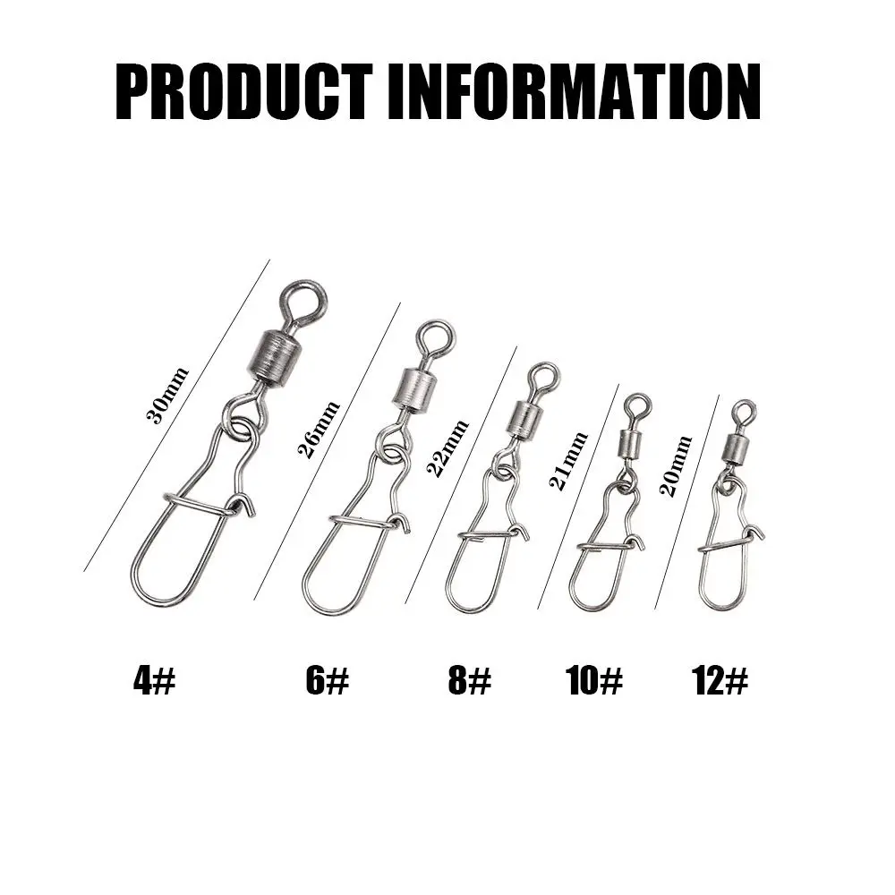 Accessori da pesca Amo da pesca Pin Connettore girevole a scatto Girelle Interblocco Pin Connettore da pesca a scatto Connettore da pesca con rotolamento