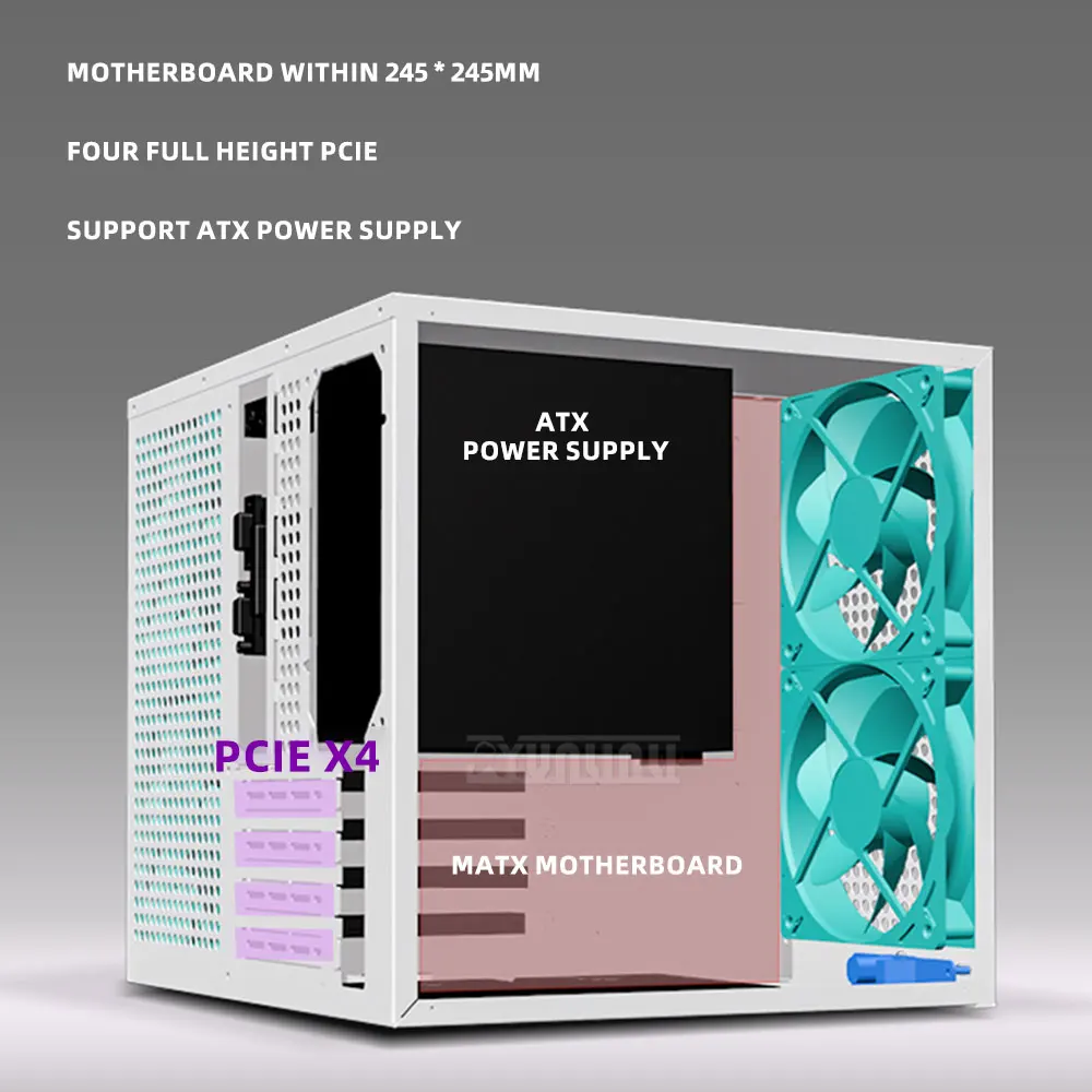 8-Bay NAS Chassis, Support ATX Power Supply & MATX Motherboard,  Storage Server Case