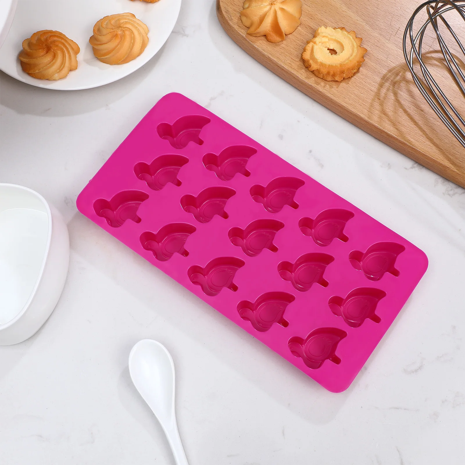 

2pcs Flamingo Molds Silicone Baking Tray for Cake Molds For Baking Ice Fondant Shapes Easy Demould Oven Freezer Kitchen