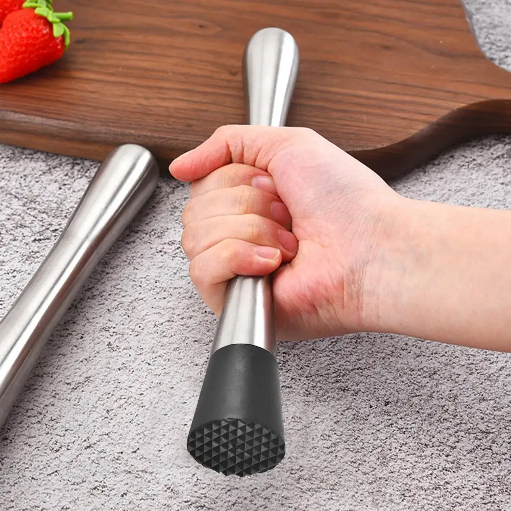 Cocktail Muddler Stainless Steel Bar Tool for Mojitos Lemonade Fruit Drinks Long Handle Bar Accessories for Home Restaurant Bart