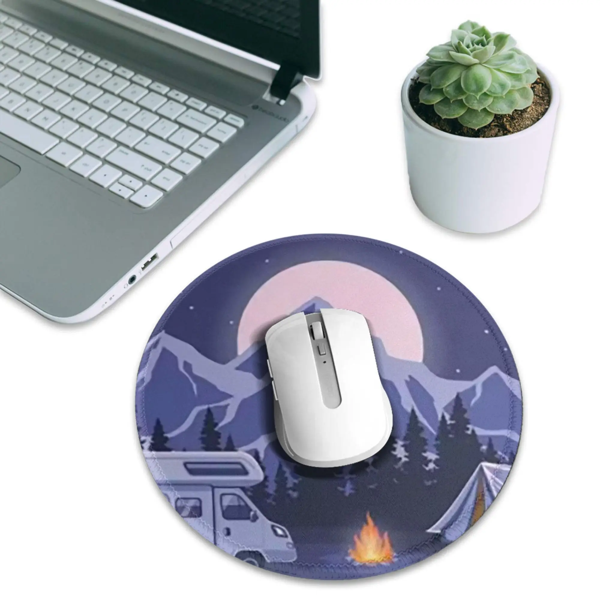 Happy Campers Mouse Pad Computer Keyboard Mouse Mat Gamer PC Laptop Desk Mat Office Accessories Table Mats