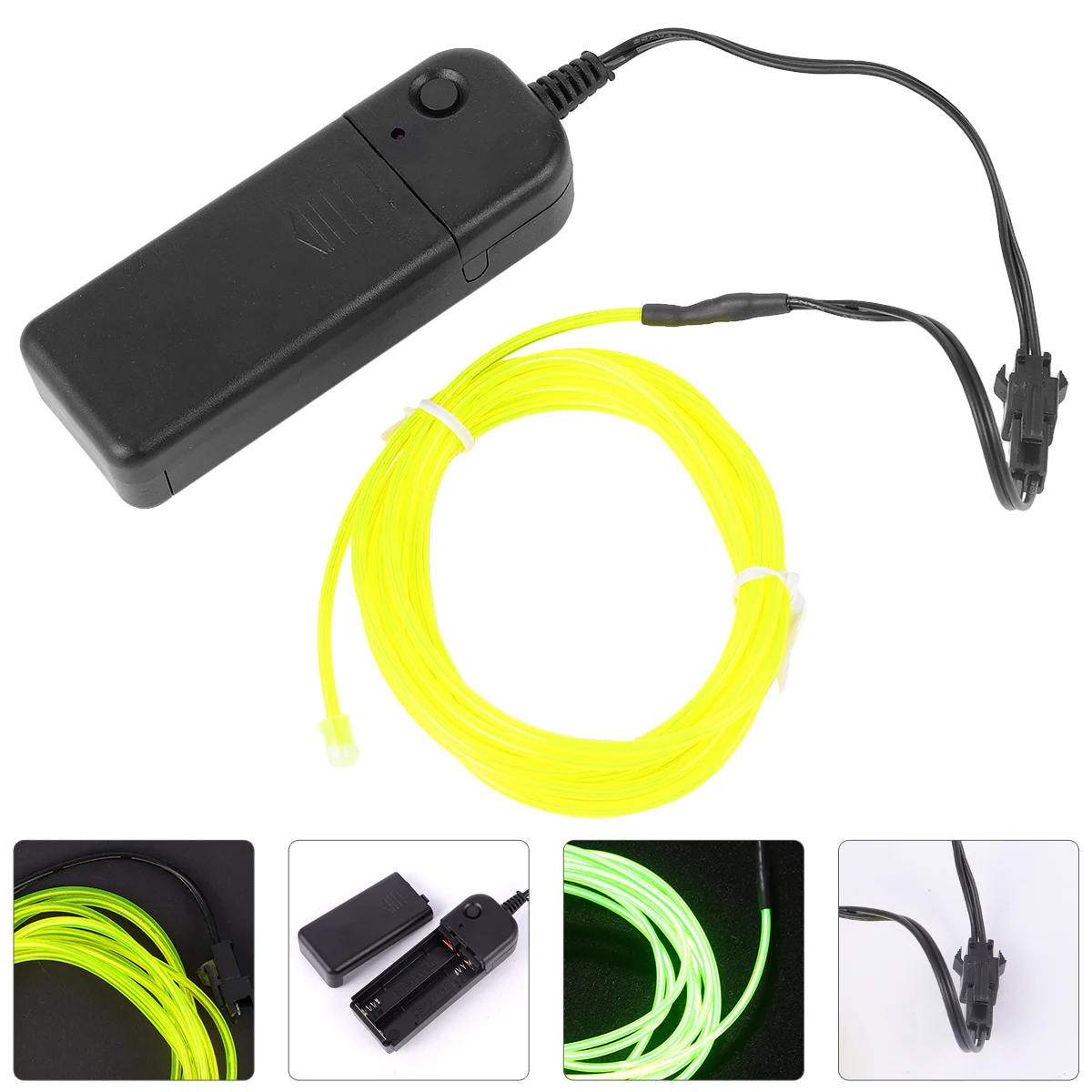 2 متر متوهجة سلك كهربائي كابل خفيف مرن كوتابل 4 طرق El قطاع لجميع القديسين عيد الميلاد تأثيري خيمة الدراجة بار #6