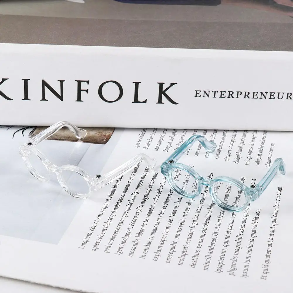 Mini gafas de plástico para muñeca de 4,5 cm/1,77 pulgadas, gafas con montura redonda en miniatura multicolor, accesorio para muñeca, regalo para niños