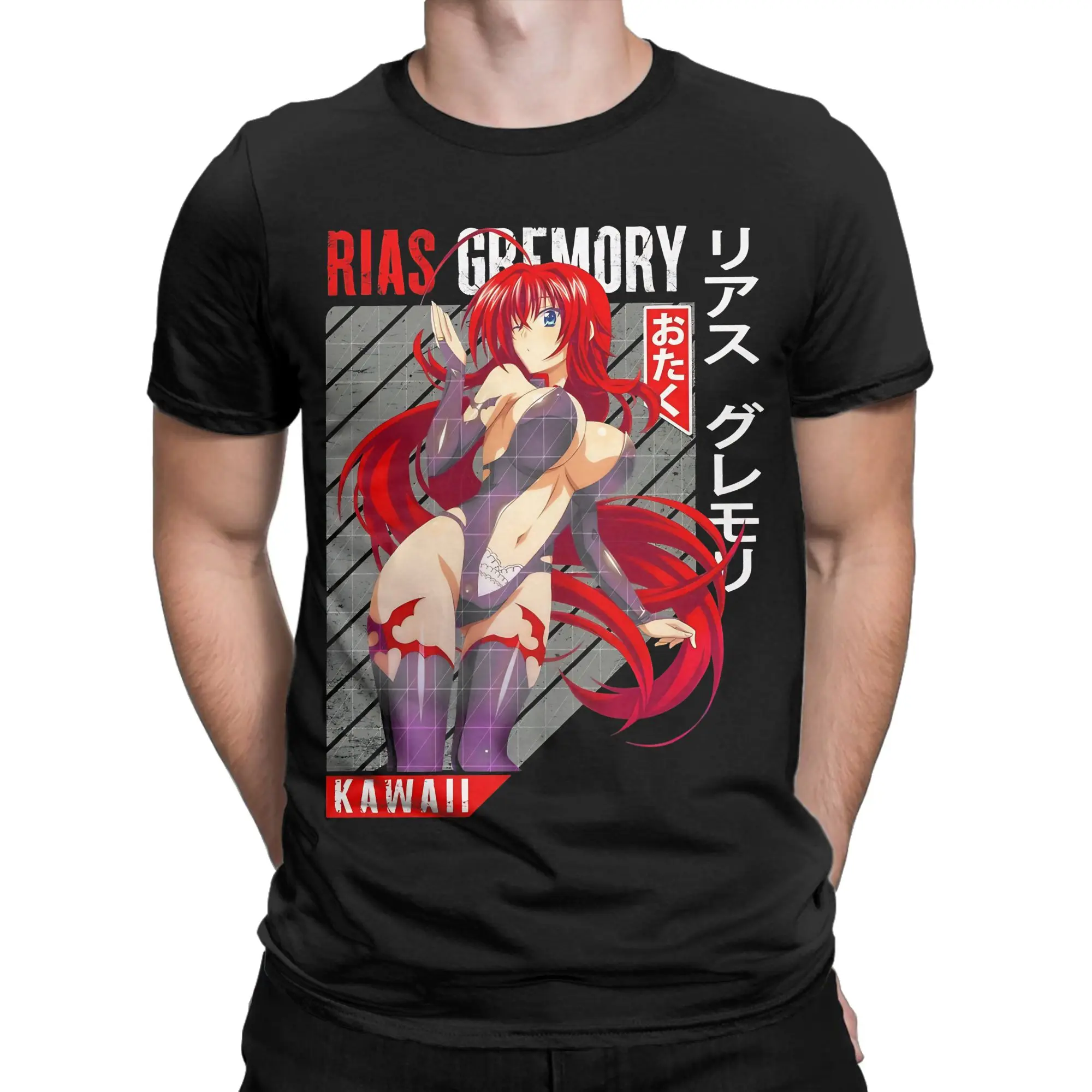 Leisure Rias Gremory Anime  High School DxD T-Shirt Men 100%Cotton Short Sleeve  Round Neck Summer Tops
