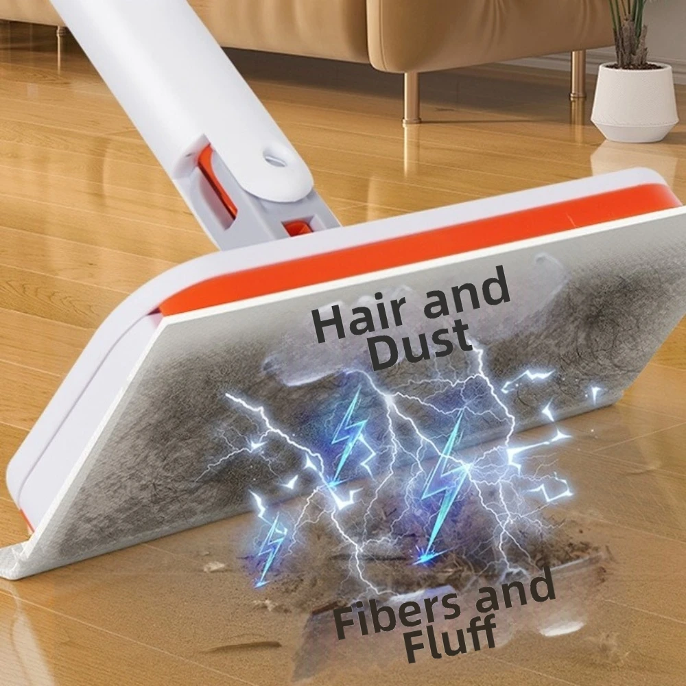 Flexible Clip Detachable Mini Mop Adjustable Handle Locking Head Hands-Free Click Mop Dust Removal Plastic Flat Cleaner