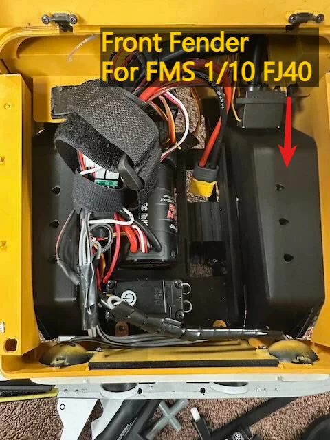 Części do tuningu RC Crawlera, niestandardowy przedni błotnik V2 do FMS 1/10 FJ40 RC, akcesoria do modeli terenowych, części zamienne i dekoracyjne.