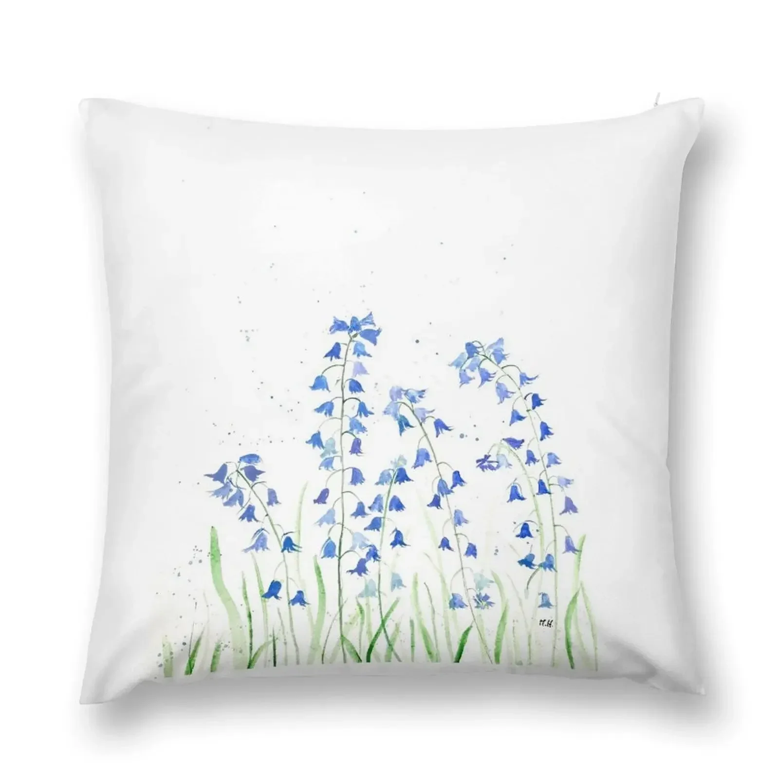 Bluebells flowers watercolours Throw Pillow pillows decor home Christmas Covers pillow