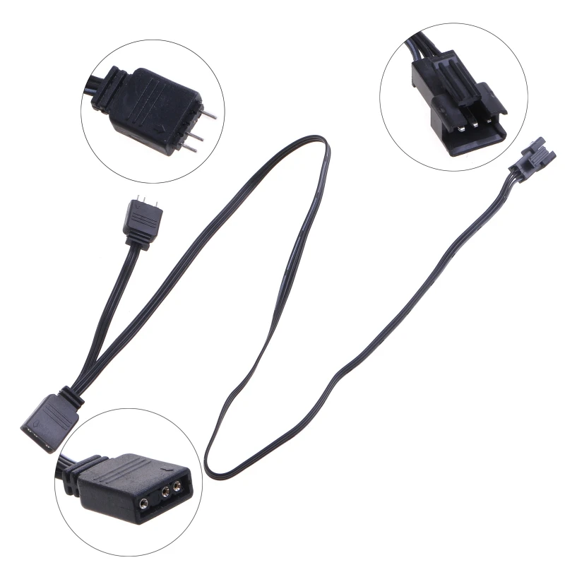 3-Pin ARGB Splitter สำหรับ ASUS Aura SYNC MSI Mystic Light Sync เมนบอร์ด5V 3-Pin argb หัวสาย