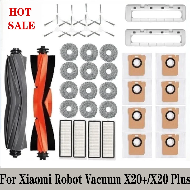 

For Xiaomi Robot Vacuum X20 + / X20 Plus Dust Bag Mop Cloth Accessories Main Side Brush Hepa Filter Replacement Parts