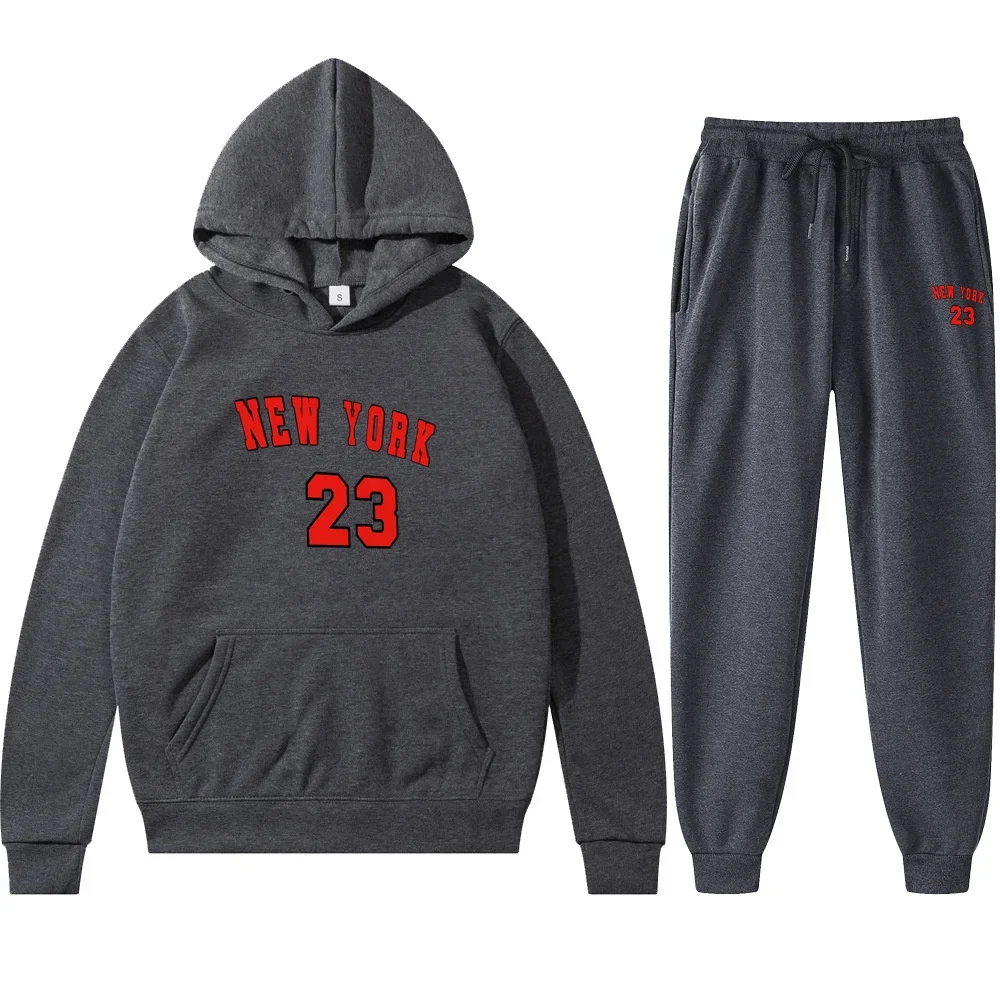 2025 Winter Hoodie Sets Men Fashion Fleece Red Hoodies Black Brand Pants Casual Jogger Suit Tracksuit Sweatshirt Woman Pullover