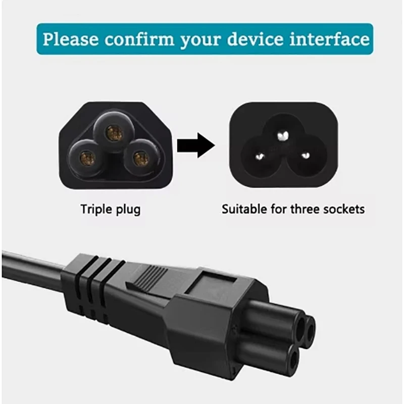 【Fast Delivery】AC Power Cable C5 Universal 3 Prong AC Laptop Power Cord Charger Cable For AC Adapters PC Laptop TV LCD Monitor