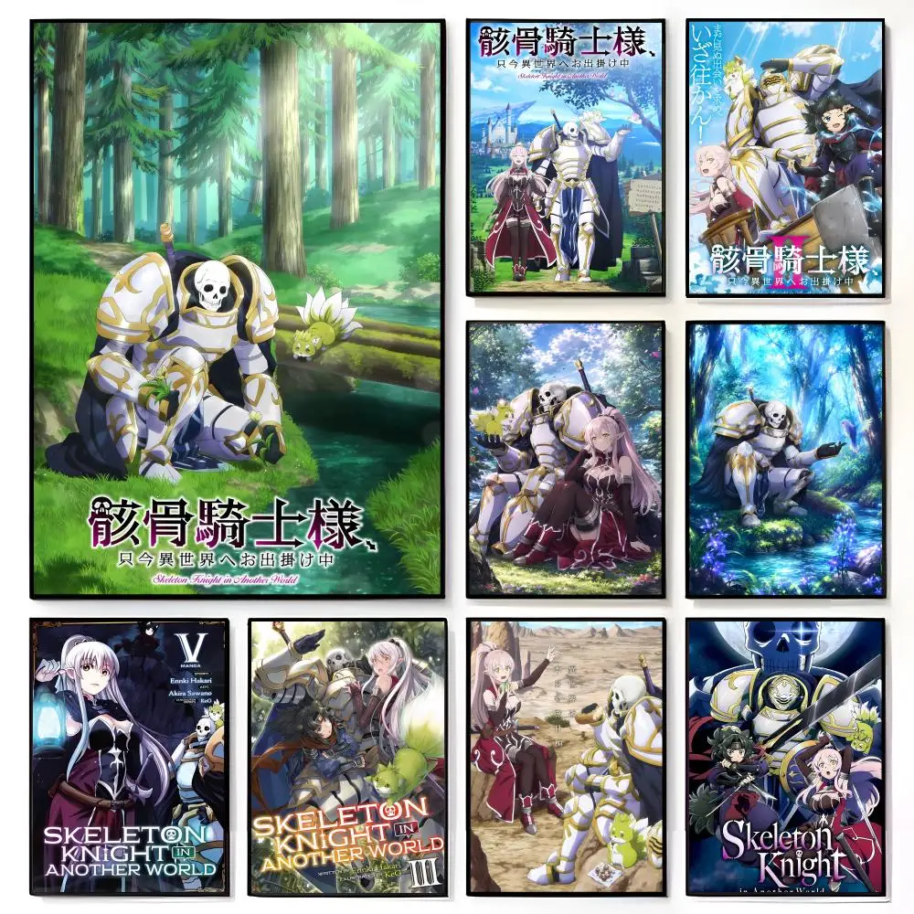 Anime S-Skeleton Knight in Another World Dark Isekai Poster American Film Mural Home Childrens Room Wall Decor Print