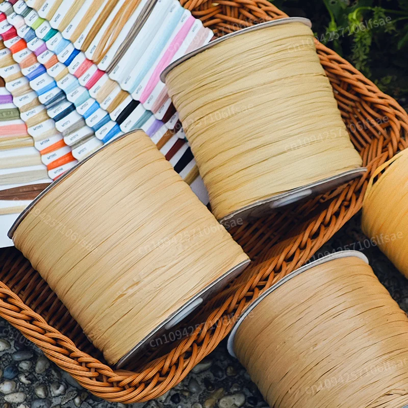 

330g 600M Matte Raffia Yarn Thread Artificial Plant Fiber Crochet Yarn for Crafts Summer Straw HatBags Hand Woven 60 Colors