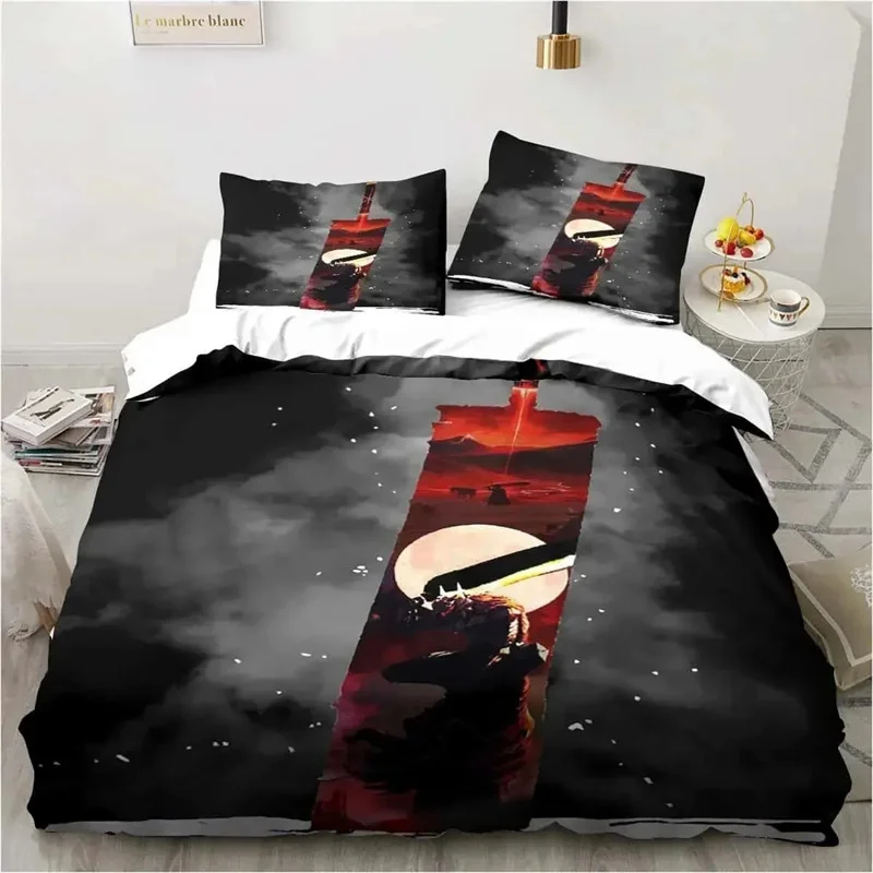 

Fashion 3D Printed Anime Berserk King Twin Double Child Bedding Set Microfiber Or Polyester Duvet Cover Set Home Textiles