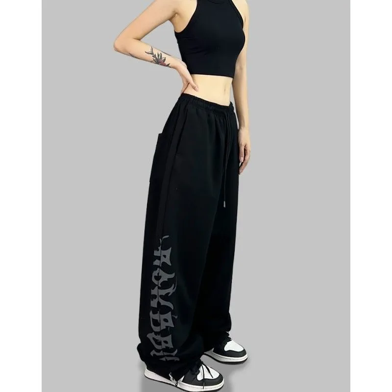 Street Dance Trendige Buchstaben-Print Damenhose Hip-Hop Europäisch-Amerikanischer Stil Bleistifthose Lässige Sommer Coole Lange Hose – Detail 4