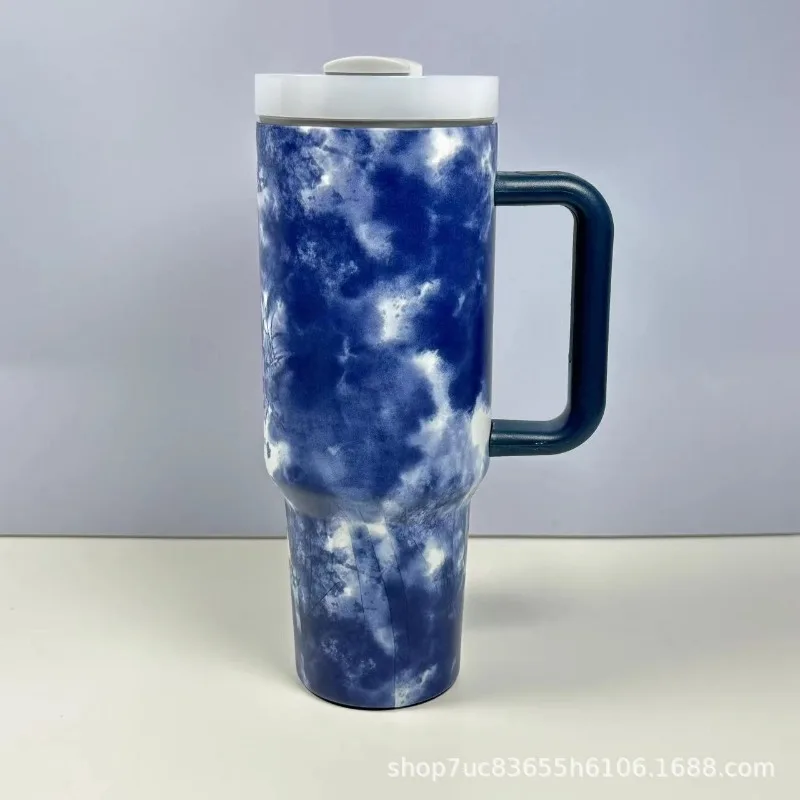 New Second Generation Paint Transfer Tie Dye 40oz Car Cup 304 Stainless Steel Car Insulation Ice Bullion Cup