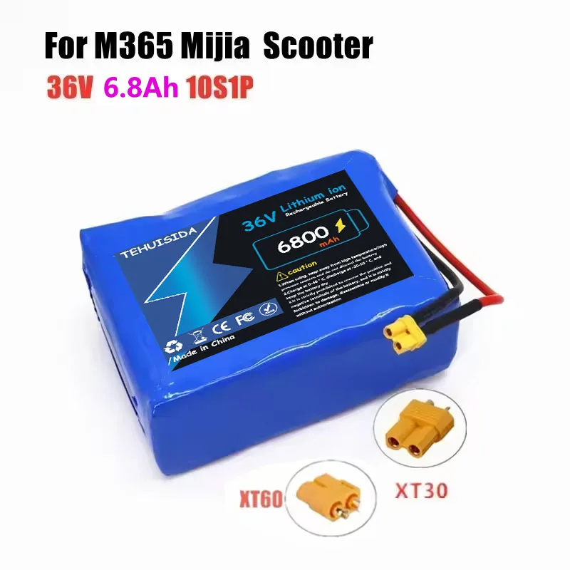Reliable 10S1P 36V 6800mAh Li-ion Battery Pack - for M365/meter Home Pro Scooter Expandable Charge&Discharge (XT30/XT60)