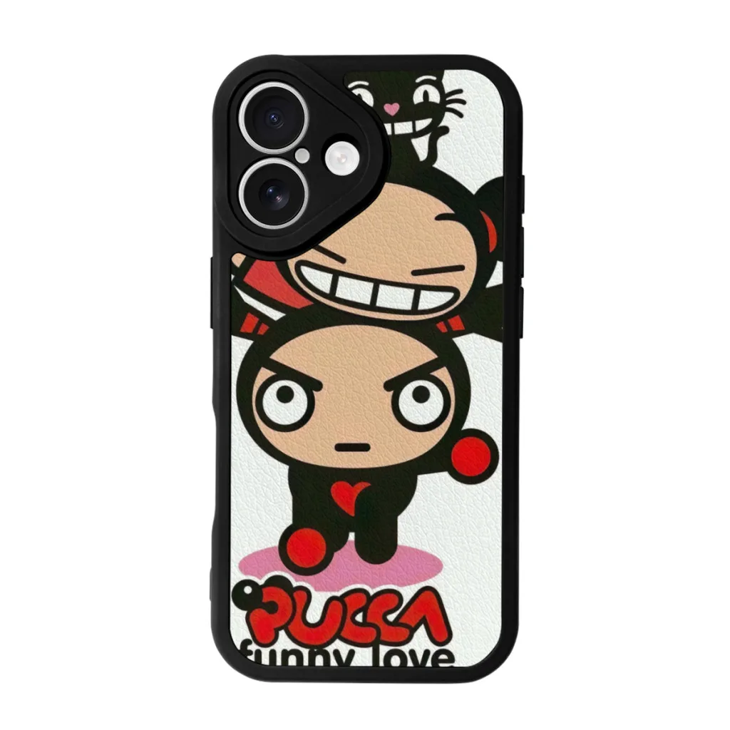 Phone Case For iPhone 16 Pro Max Silicone Skin Case Cartoon P-Pucca Garu