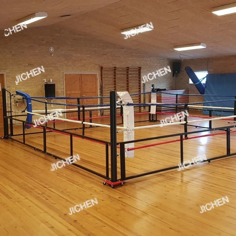 

Ring de boxe pliable de taille personnalisée 4M/5M/6M, couleur personnalisée, terrain d'entraînement pliable, sol surélevé porta