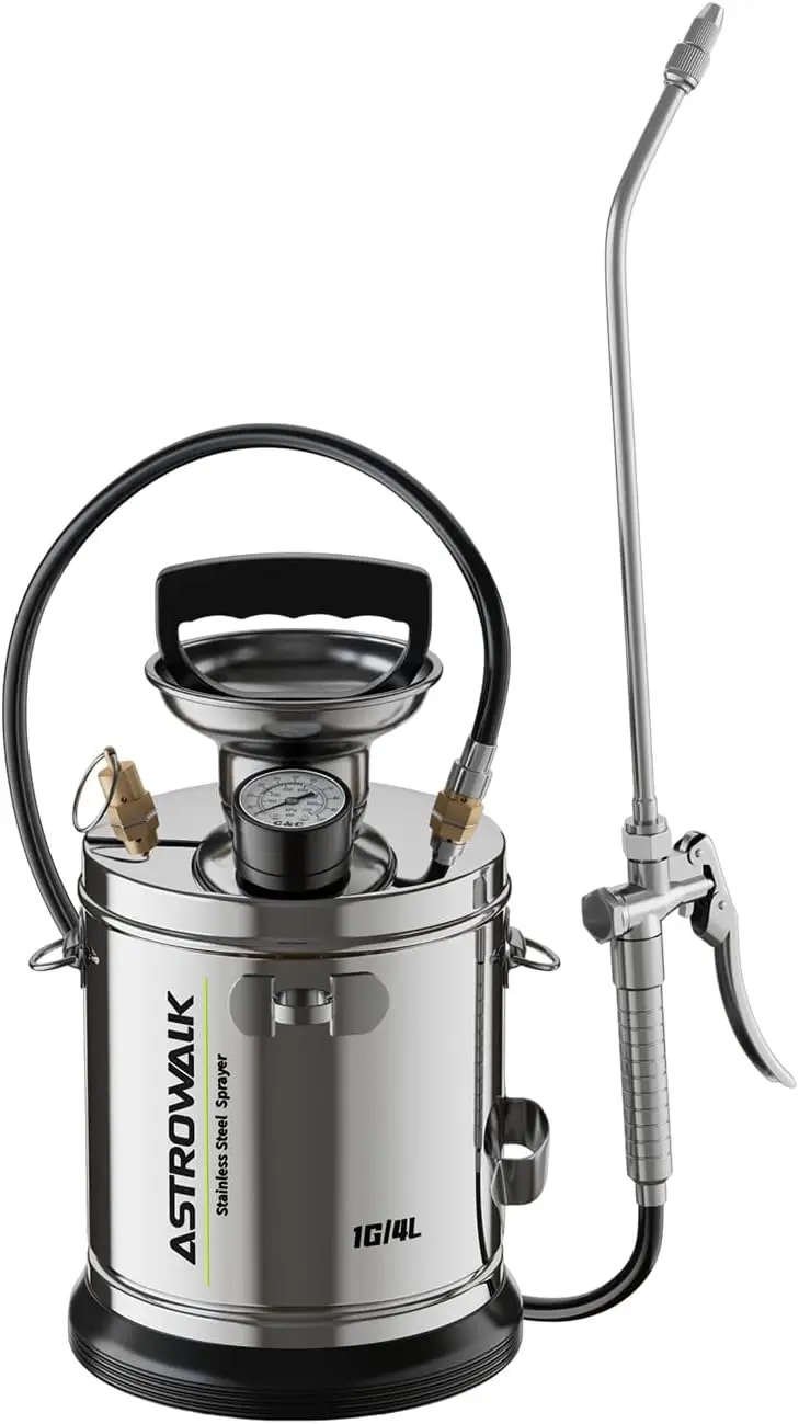 1 Gallon Pump Sprayer, Heavy Duty Stainless Steel Garden Sprayer with 14