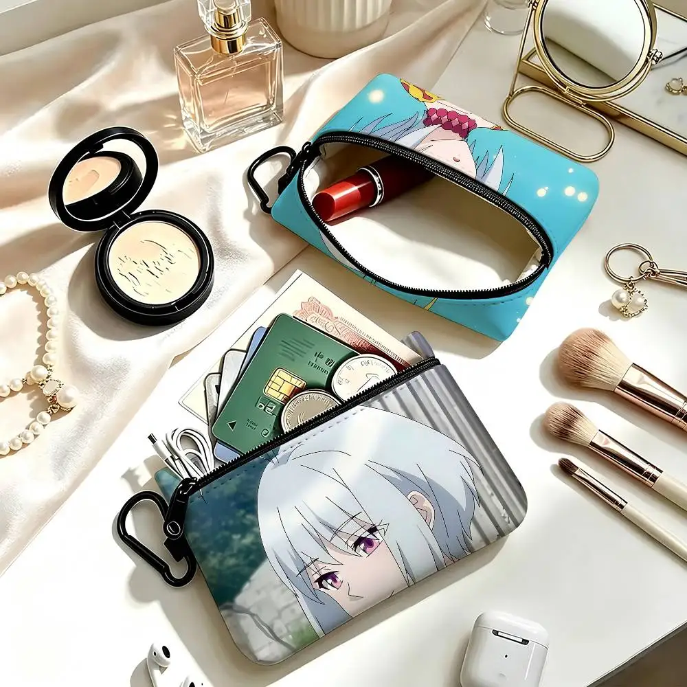1pc Fitoria The Rising Of The Shield Hero Coin Purse With Carabiner Hook Portable Key Card Wallet Small Zipper Storage Pouch